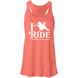 I RIDE A WALKING HORSE B (WHITE) B8800 Flowy Racerback Tank