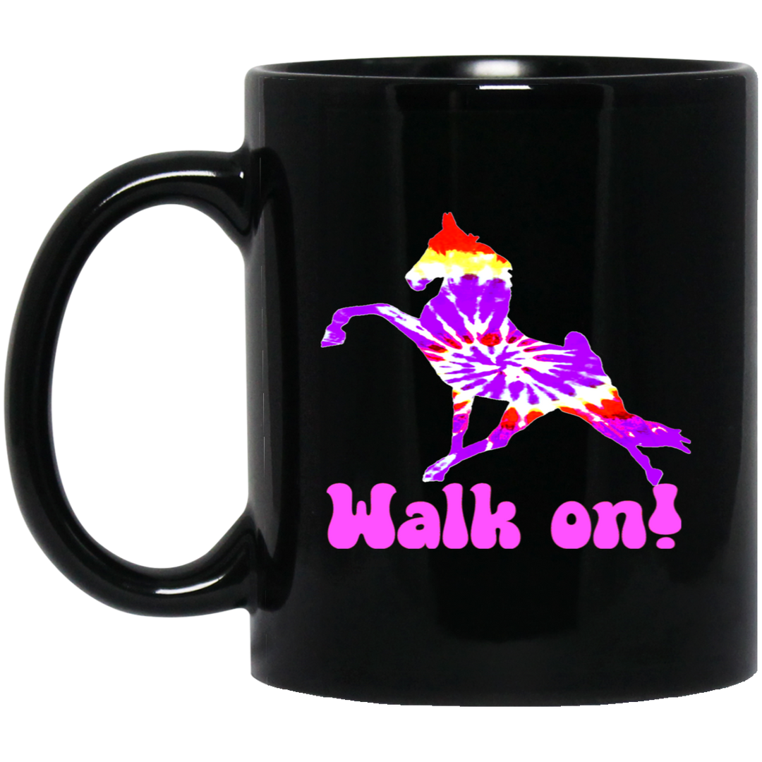 TIE DYE WALK ON BM11OZ 11oz Black Mug