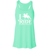 I RIDE AN AMERICAN SADDLEBRED (WHITE) B8800 Flowy Racerback Tank