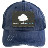 DISCOVERY PLACE RECTANGLE PATCH 6990 Distressed Unstructured Trucker Cap - Patch