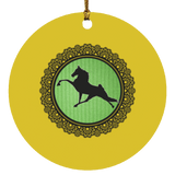 Tennessee Walking Horse  PERFORMANCE LIME GREEN BLACK LACE SUBORNC Circle Ornament