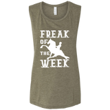 FREAK OF THE WEEK (WHITE) B8803 Ladies' Flowy Muscle Tank