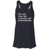 SITTIN TIGHT LOOKIN RIGHT (WHT) B8800 Flowy Racerback Tank