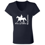 MISSOURI FOX TROTTER (white) 4HORSE B6005 Ladies' Jersey V-Neck T-Shirt