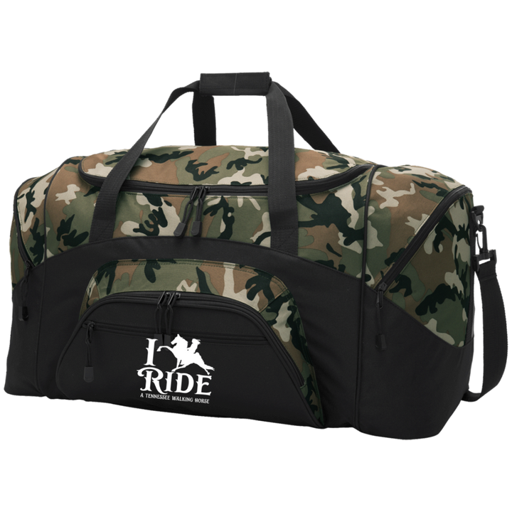I RIDE A WALKING HORSE B (WHITE) BG99 Colorblock Sport Duffel