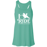 I RIDE A WALKING HORSE B (WHITE) B8800 Flowy Racerback Tank