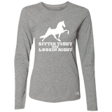 SITTIN TIGHT LOOKIN RIGHT TWH PERFORMANCE(WHITE) 64LTTX Ladies’ Essential Dri-Power Long Sleeve Tee