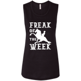 FREAK OF THE WEEK (WHITE) B8803 Ladies' Flowy Muscle Tank