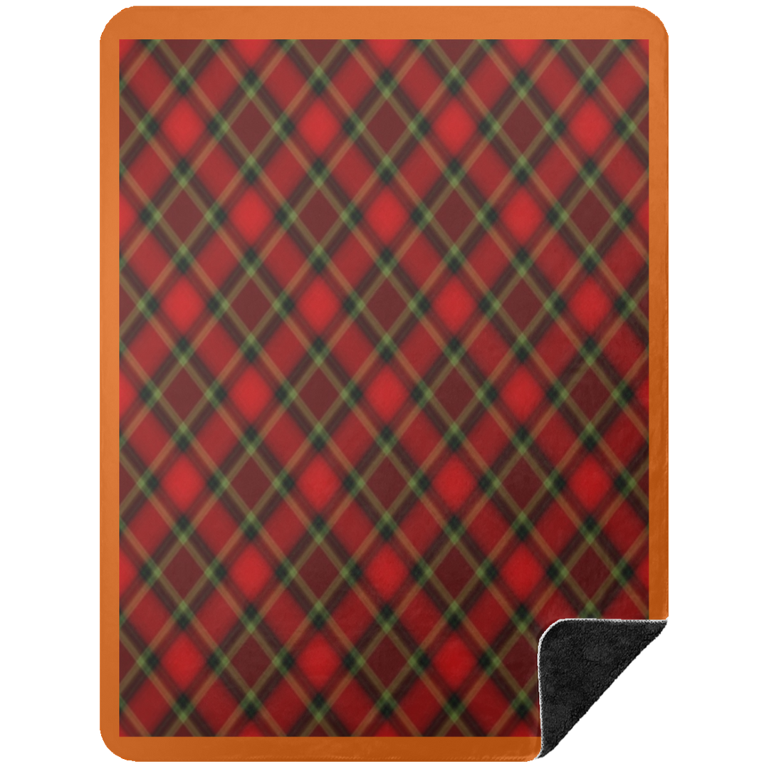 RED TARTAN BSHL Premium Black Sherpa Blanket 60x80