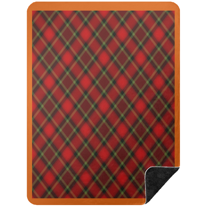 RED TARTAN BSHL Premium Black Sherpa Blanket 60x80