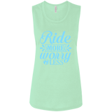 RIDE MORE WORRY LESS B8803 Ladies' Flowy Muscle Tank