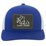 HUNTER JUMPER BLACK LEATHER 104C Trucker Snap Back - Patch
