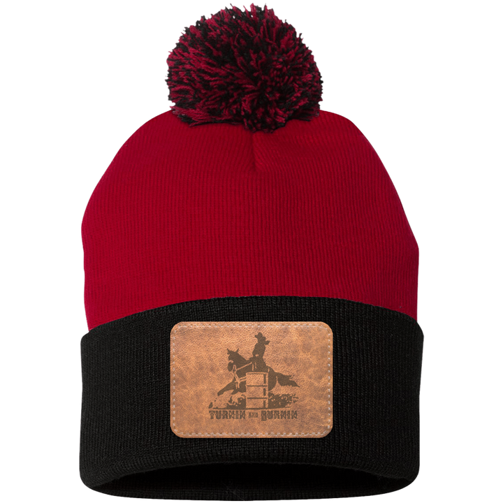 TURNIN AND BURNIN ON LEATHER SP15 Pom Pom Knit Cap - Patch