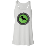 Tennessee Walking Horse  PERFORMANCE LIME GREEN BLACK LACE B8800 Flowy Racerback Tank