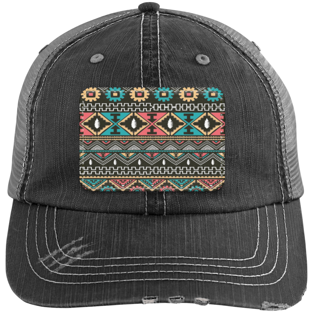 AZTEC 1 6990 Distressed Unstructured Trucker Cap - Patch