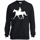 Missouri Fox Trotter WITH MALE RIDER WHITE PC90Y Youth Crewneck Sweatshirt
