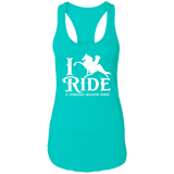I RIDE A WALKING HORSE B (WHITE) NL1533 Ladies Ideal Racerback Tank