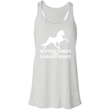 SITTIN TIGHT LOOKIN RIGHT TWH PERFORMANCE(WHITE) B8800 Flowy Racerback Tank