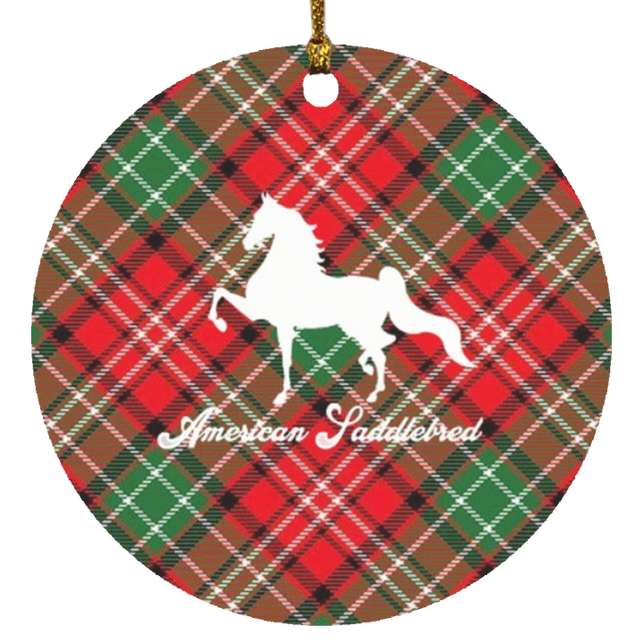 AMERICAN SADDLEBRED PLAID WALK ON RED SNOWFLAKE (4 SHAPES)