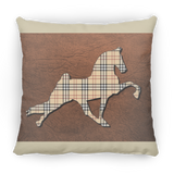 TENNESSEE WALKING HORSE PERFORMANCE LEATHER BURBURY ZP18 Large Square Pillow