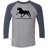 Tennessee Walker (black) 4HORSE NL6051 Tri-Blend 3/4 Sleeve Raglan T-Shirt