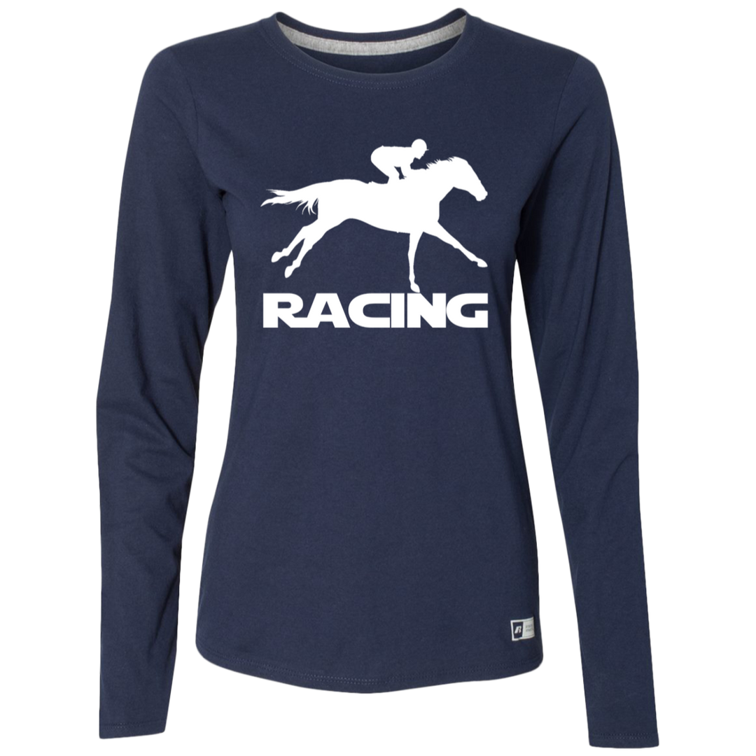 RACING (white) 4HORSE 64LTTX Ladies’ Essential Dri-Power Long Sleeve Tee