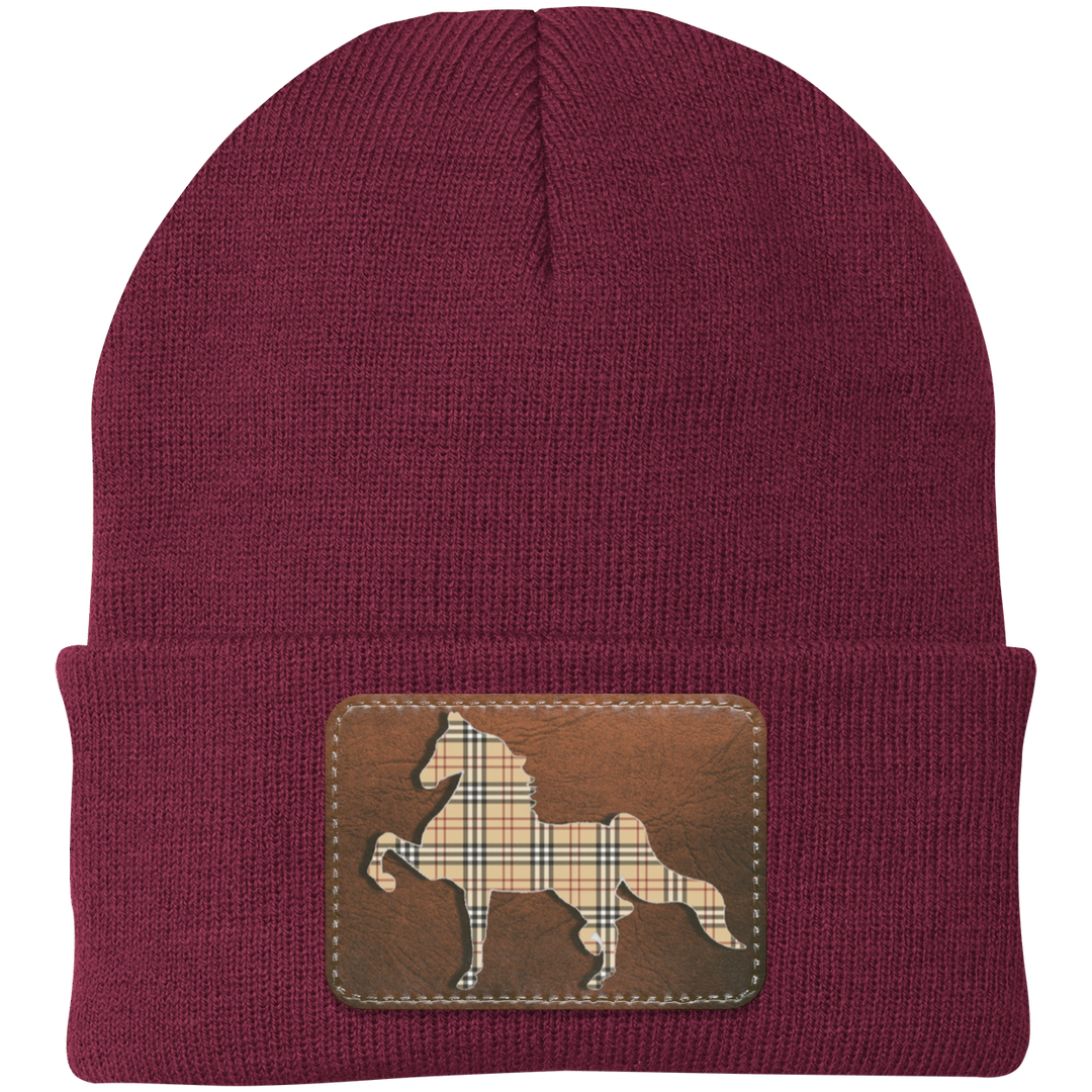 AMERICAN SADDLEBRED LEATHER PATCH (BURBURY) CP90 Knit Cap - Patch