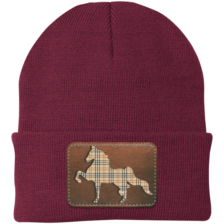 AMERICAN SADDLEBRED LEATHER PATCH (BURBURY) CP90 Knit Cap - Patch
