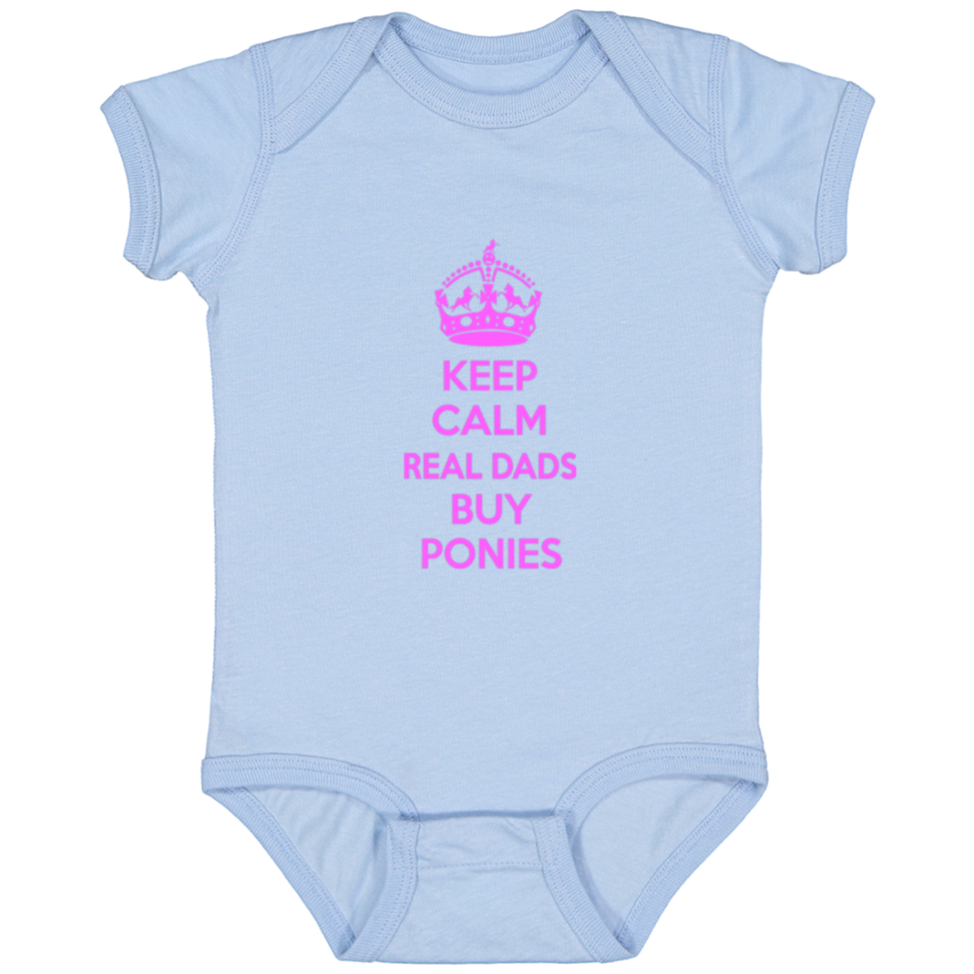 REAL DADS BUY PONIES (pink) 4424 Infant Fine Jersey Bodysuit