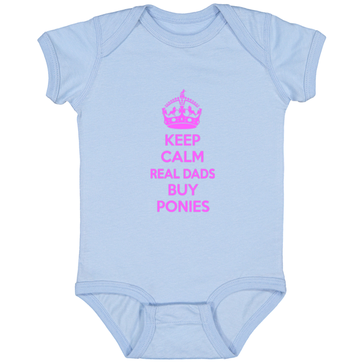 REAL DADS BUY PONIES (pink) 4424 Infant Fine Jersey Bodysuit