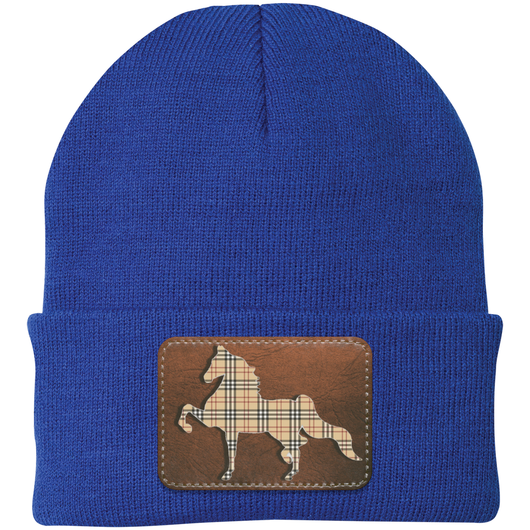 AMERICAN SADDLEBRED LEATHER PATCH (BURBURY) CP90 Knit Cap - Patch