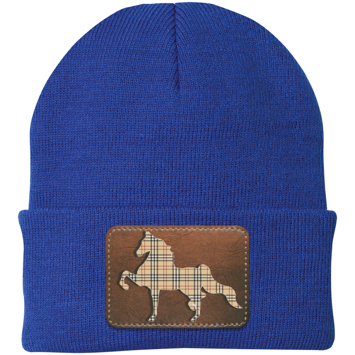 AMERICAN SADDLEBRED LEATHER PATCH (BURBURY) CP90 Knit Cap - Patch