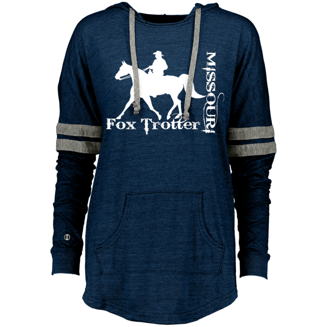 MISSOURI FOX TROTTER (white) 4HORSE 229390 Ladies Hooded Low Key Pullover