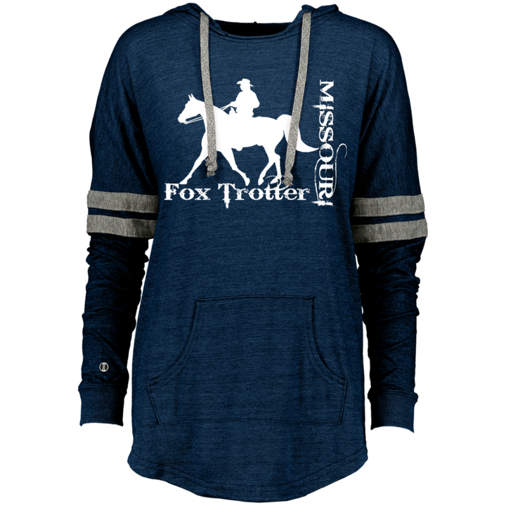 MISSOURI FOX TROTTER (white) 4HORSE 229390 Ladies Hooded Low Key Pullover