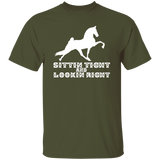 SITTIN TIGHT LOOKIN RIGHT TWH PERFORMANCE(WHITE) G500 5.3 oz. T-Shirt