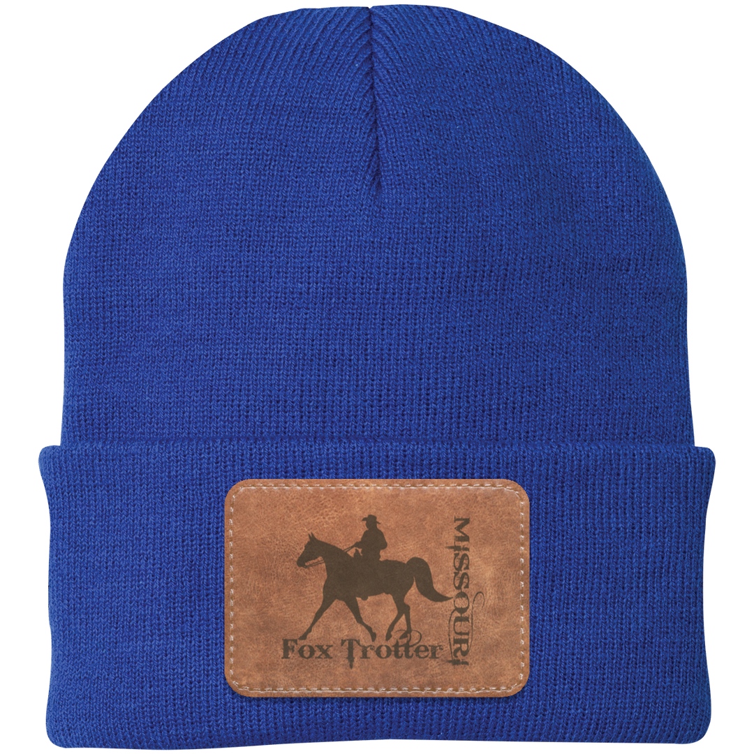 MISSOURI FOX TROTTER ON LEATHER CP90 Knit Cap - Patch