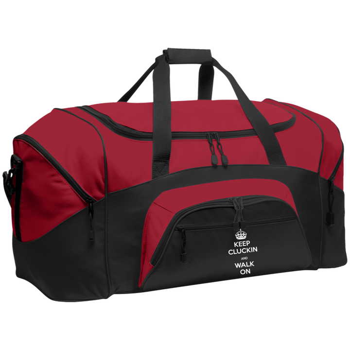 Keep Kluckin and Walk On BG99 Colorblock Sport Duffel