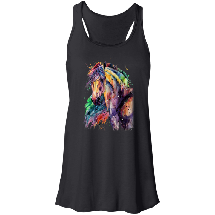 EQUINE ABSTRACT 1 4HORSE B8800 Flowy Racerback Tank