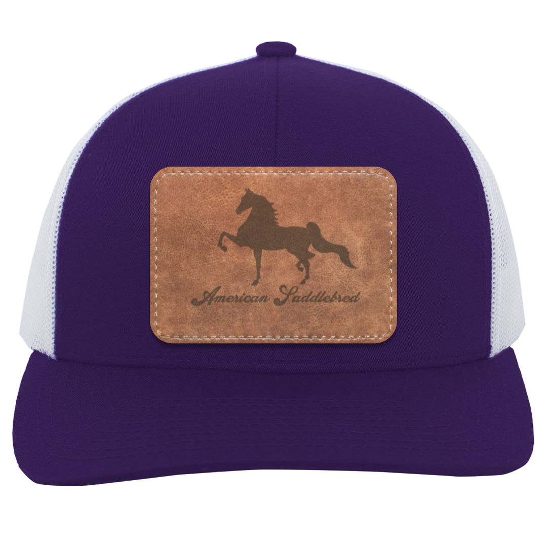 AMERICAN SADDLEBRED ON LEATHER 104C Trucker Snap Back - Patch