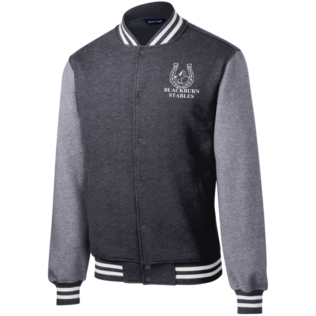 BLACKBURN STABLES (WHITE) ST270 Fleece Letterman Jacket