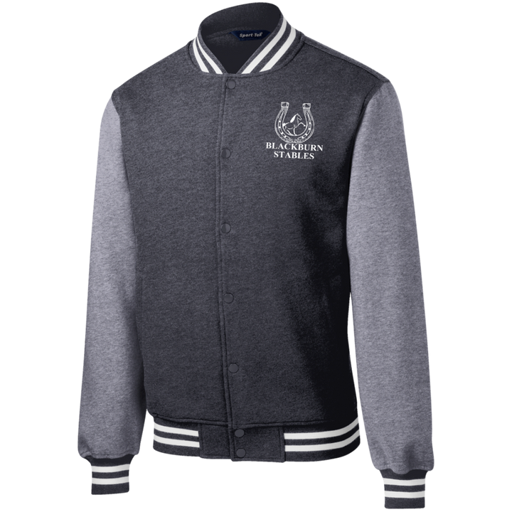 BLACKBURN STABLES (WHITE) ST270 Fleece Letterman Jacket