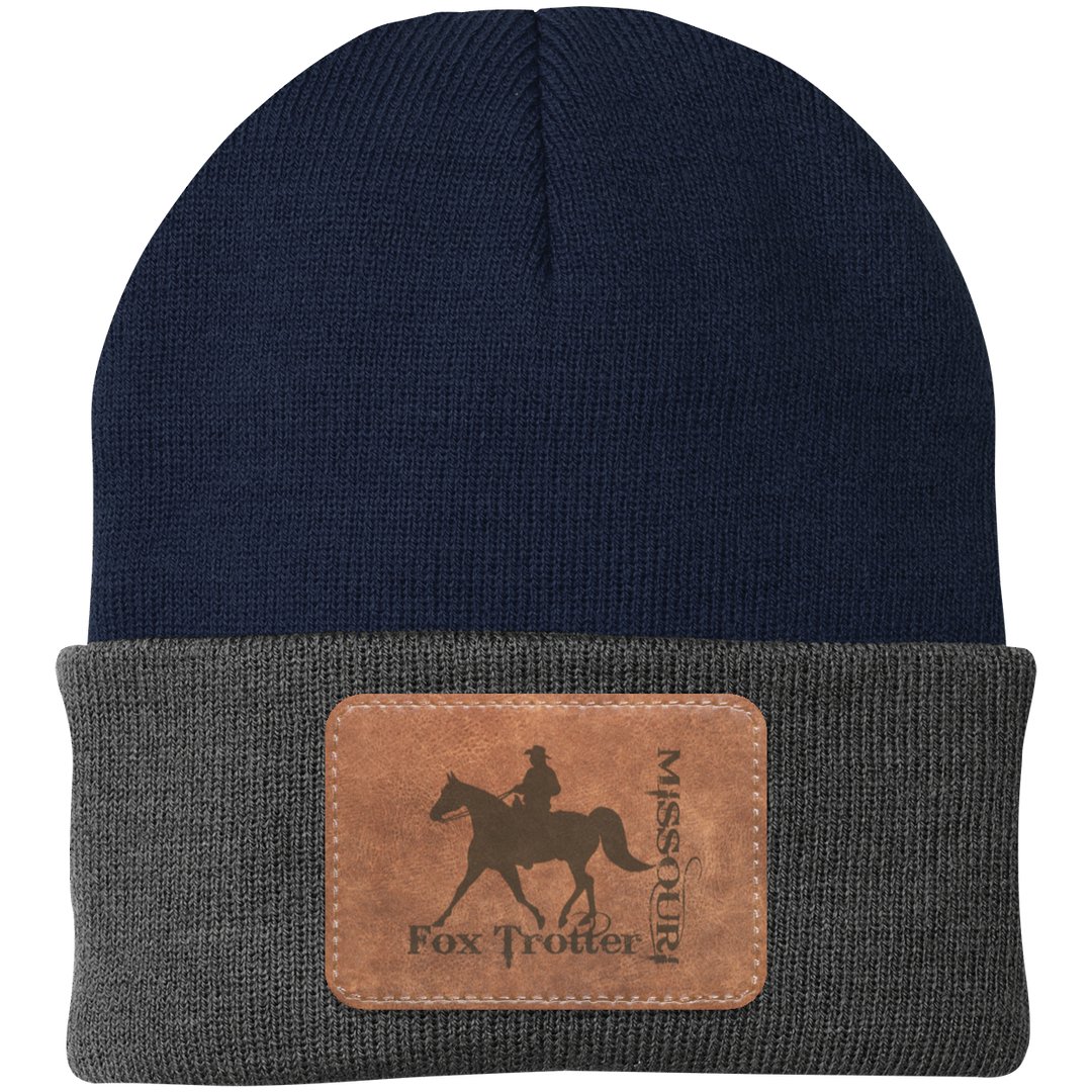 MISSOURI FOX TROTTER ON LEATHER CP90 Knit Cap - Patch