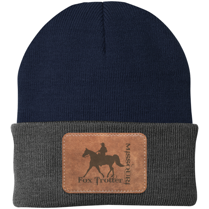 MISSOURI FOX TROTTER ON LEATHER CP90 Knit Cap - Patch