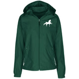 American Saddlebred (white) LST76 Ladies' Jersey-Lined Hooded Windbreaker
