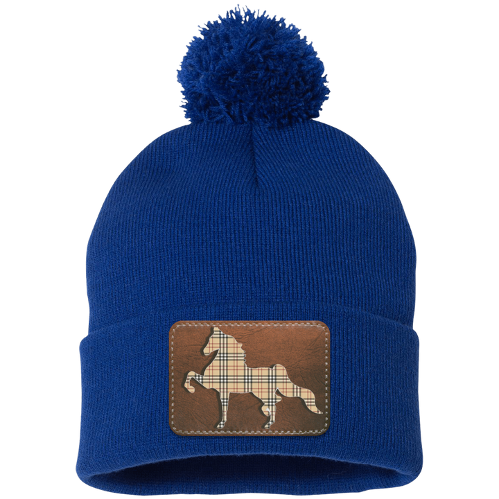 AMERICAN SADDLEBRED LEATHER PATCH (BURBURY) SP15 Pom Pom Knit Cap - Patch