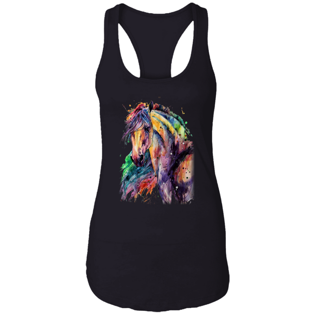 EQUINE ABSTRACT 1 4HORSE NL1533 Ladies Ideal Racerback Tank