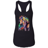 EQUINE ABSTRACT 1 4HORSE NL1533 Ladies Ideal Racerback Tank