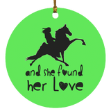 Tennessee Walking Horse  SHE FOUND HER LOVE TWH PERFORMANCE CUTTING BOARD SUBORNC Circle Ornament