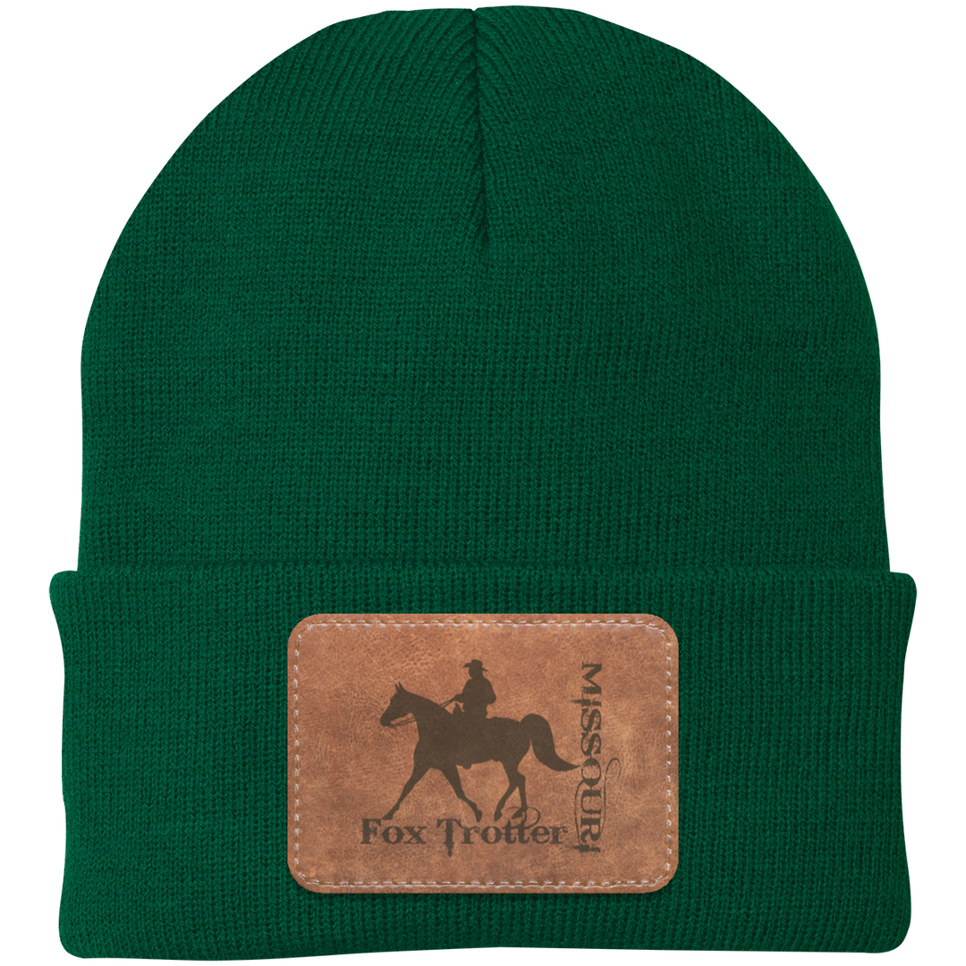MISSOURI FOX TROTTER ON LEATHER CP90 Knit Cap - Patch
