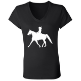 Missouri Fox Trotter LADY FINAL ART WHITE B6005 Ladies' Jersey V-Neck T-Shirt